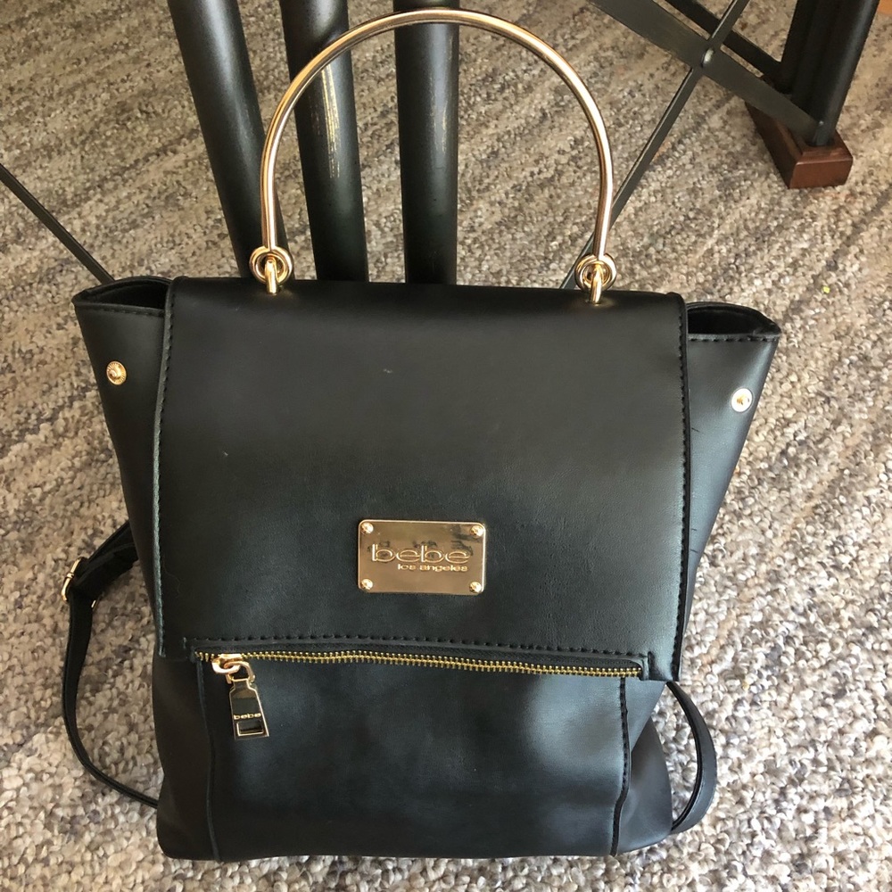 Bebe Leather Backpack Purse